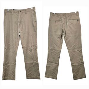 Volcom Boys Frickin Modern Fit Stretch Chino Pant Khaki Flat Front Uniform Skate